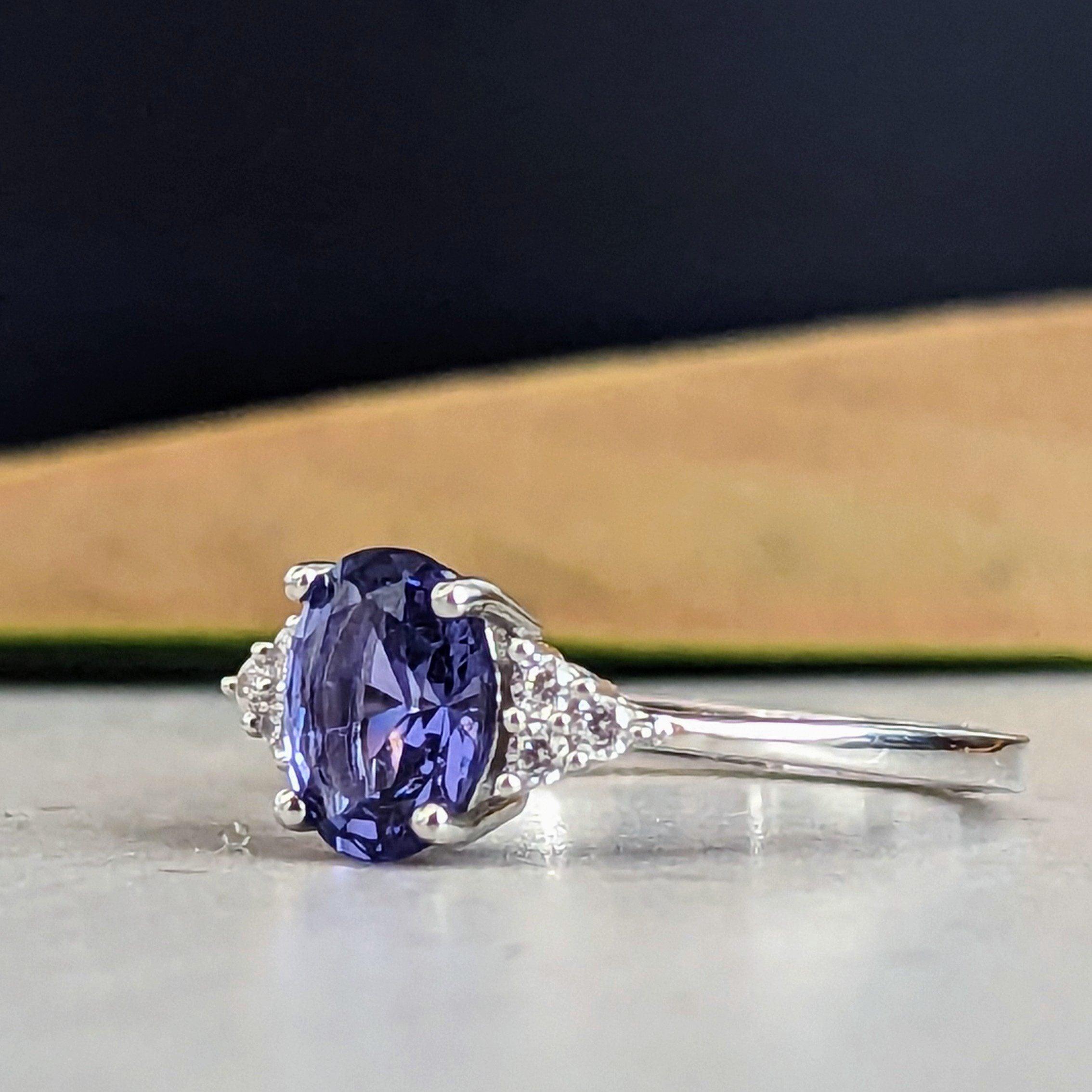 Tanzanite Selene Ring - Stunning Blue